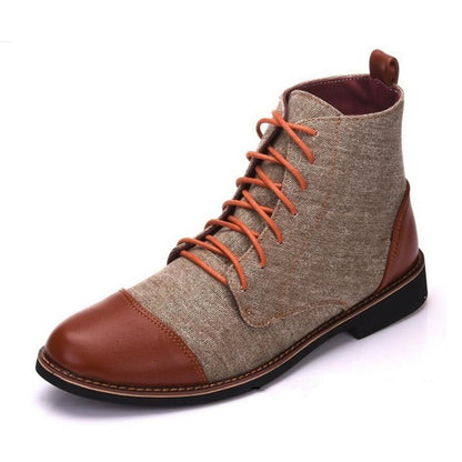 Men Large-sized Leather Boots Male Leather Shoes