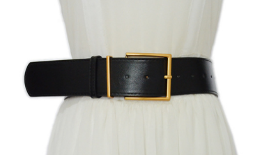 Leather wide belt