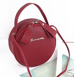 Circular Design Fashion Shoulder Bag Leather Crossbody Messenger Bags Ladies Purse Female Round Handbag