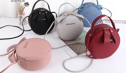 Circular Design Fashion Shoulder Bag Leather Crossbody Messenger Bags Ladies Purse Female Round Handbag