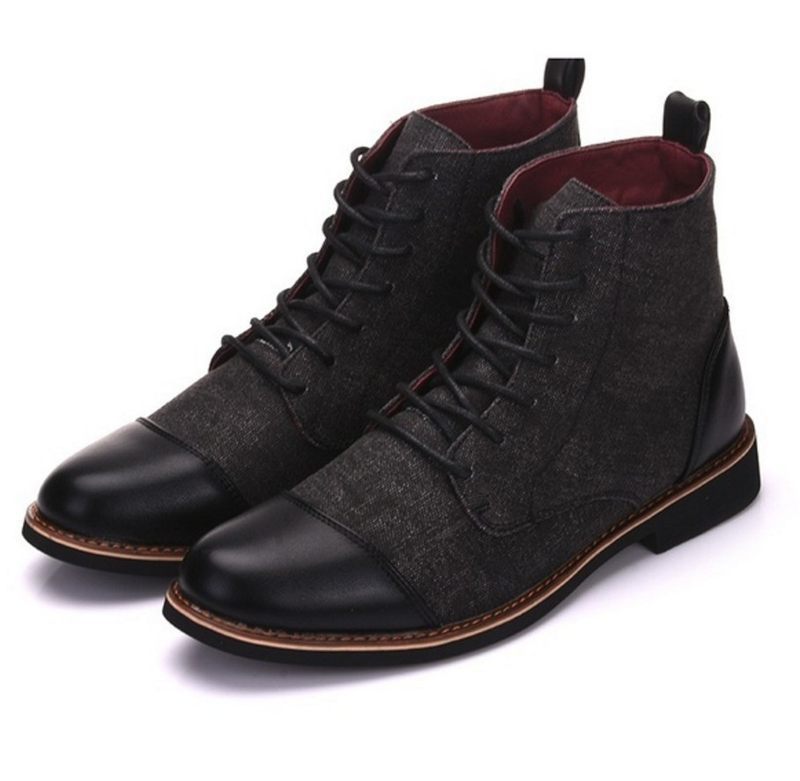 Men Large-sized Leather Boots Male Leather Shoes