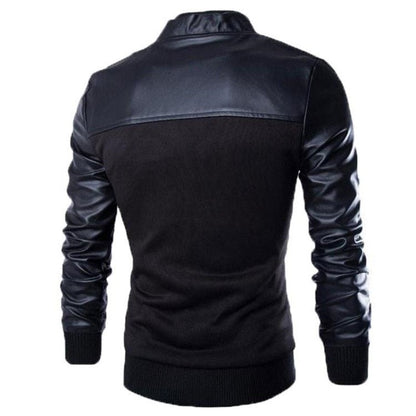 Men's Stylish Buttoned Leather Jacket