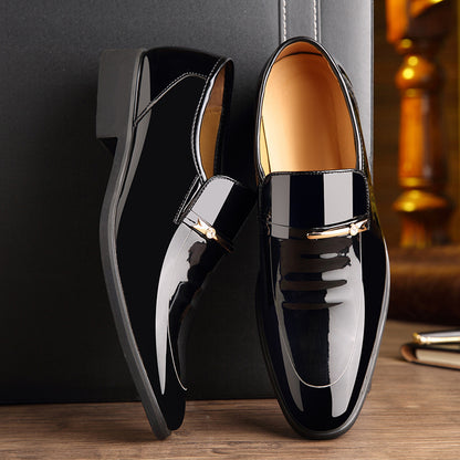 Pointed Bright Leather Patent Leather Business Formal Wear Casual Men'S Leather Shoes Wedding Shoes