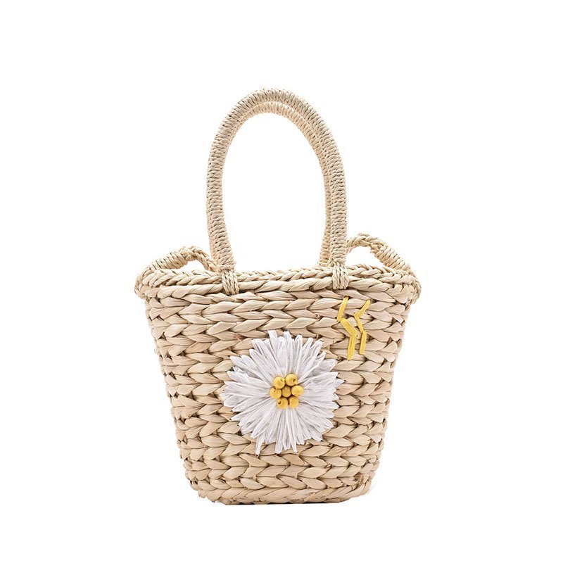 Small Daisy Straw Bag Shoulder Handmade