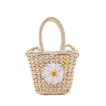 Small Daisy Straw Bag Shoulder Handmade