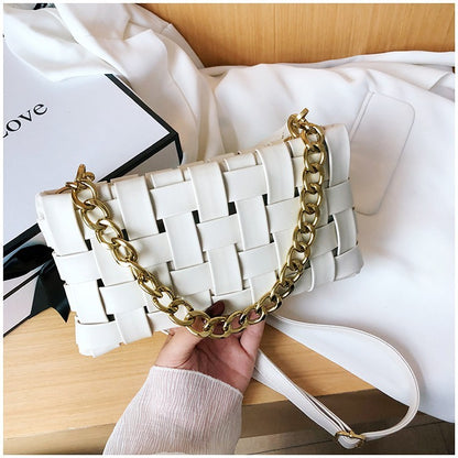 Luxury Weave Bags Top Quality Leather Lady Shoulder