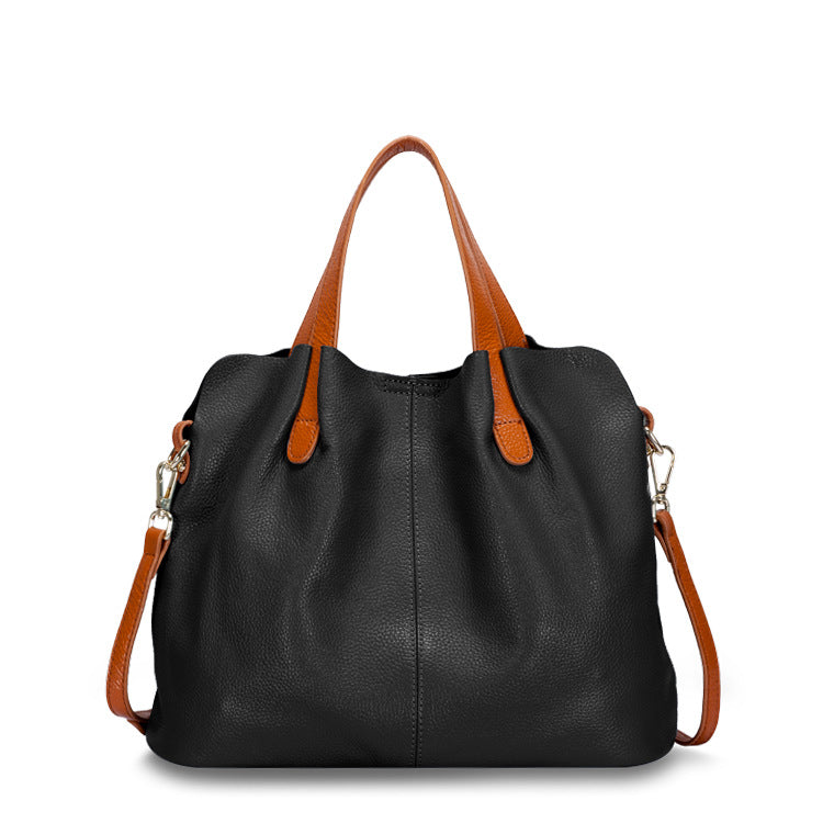 Leather bag mother bag soft leather tote bag