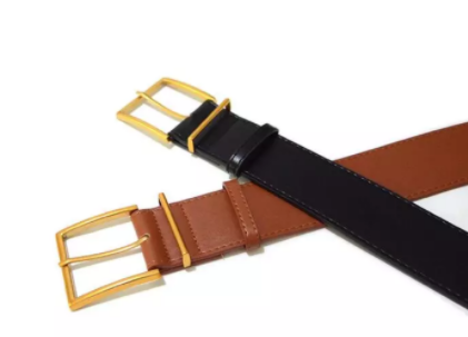 Leather wide belt