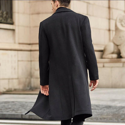 Men's long trench coat woolen coat