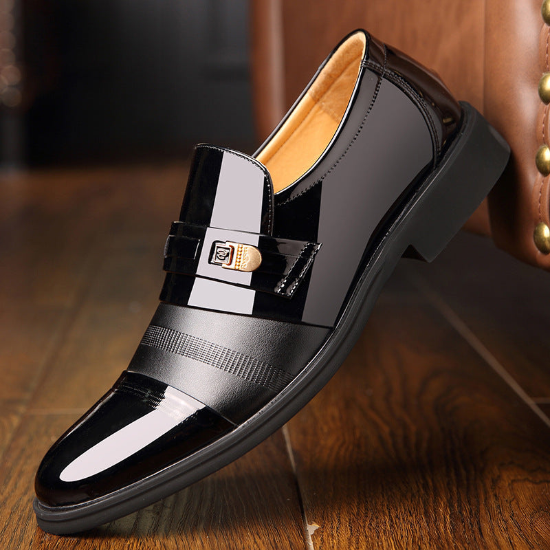 Men's leather shoes oversized shoes