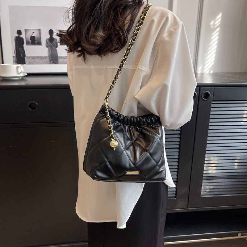 Casual Rhombus Shoulder Bag Chain Messenger Bag Small Bucket Bags