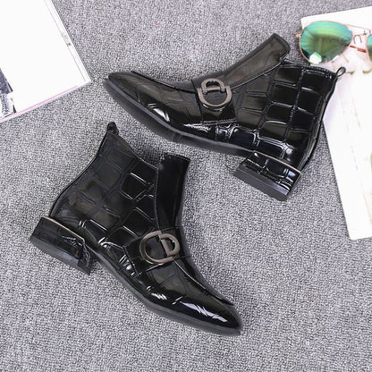 Ankle Boots Shoes Plus Velvet small-heeled