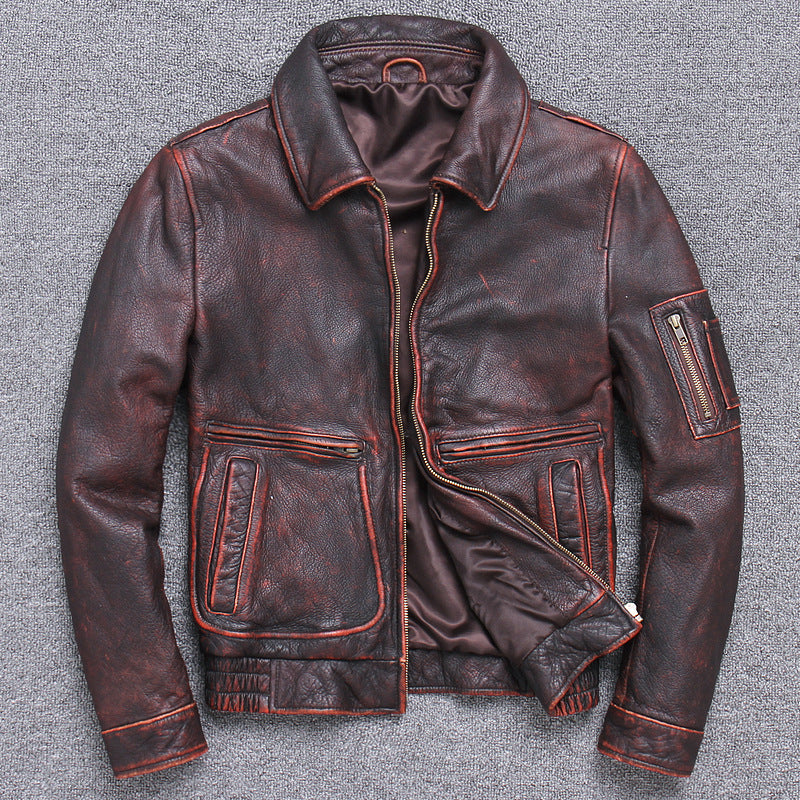 Thick leather Casual Make old leather jacket