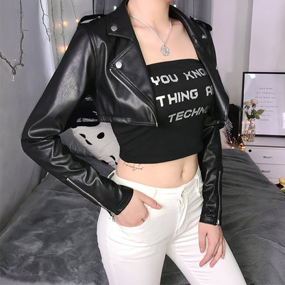 Locomotive short leather jacket