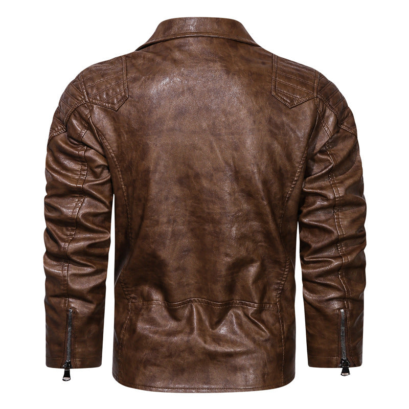 PU Leather Jacket Racing Motorcycle Jacket Men's Jacket