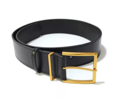 Leather wide belt