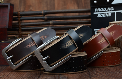 Men's leather belt