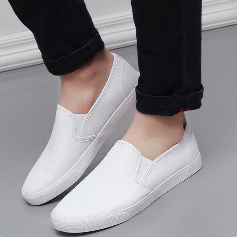 white leather shoes