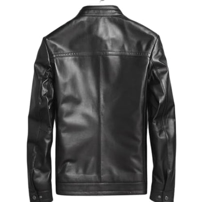 black real leather jacket