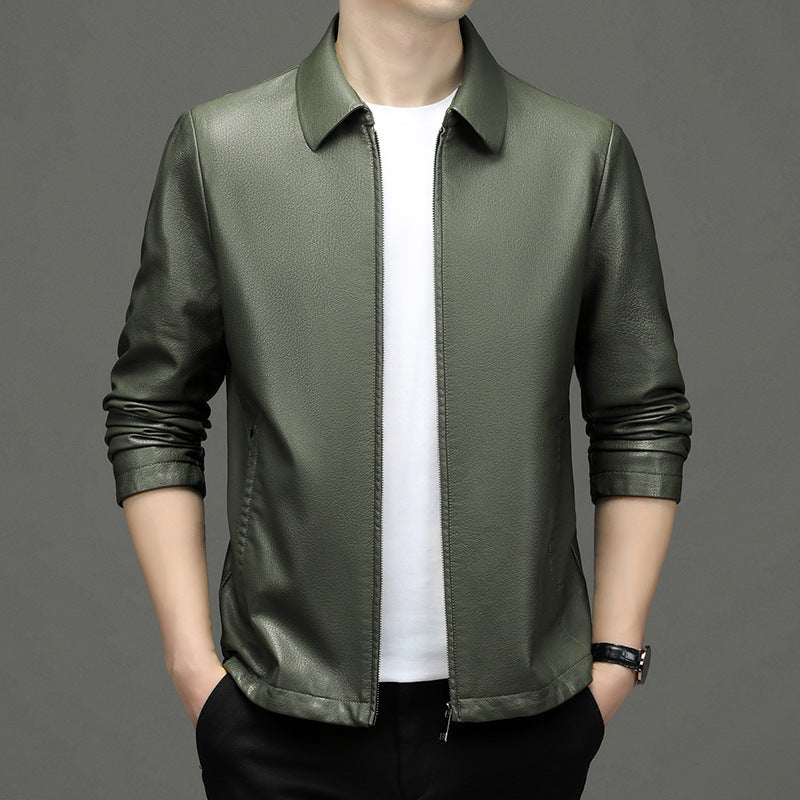 Lapel Ecological Real Leather Clothes Coat Leather Jacket Men Warm Jacket for men