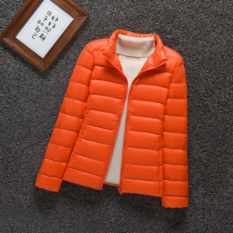 Lightweight Down Jacket Women Stand-up Collar