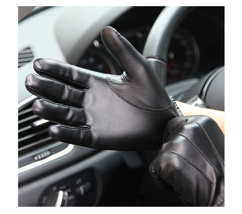 WARMEN men's PU leather gloves