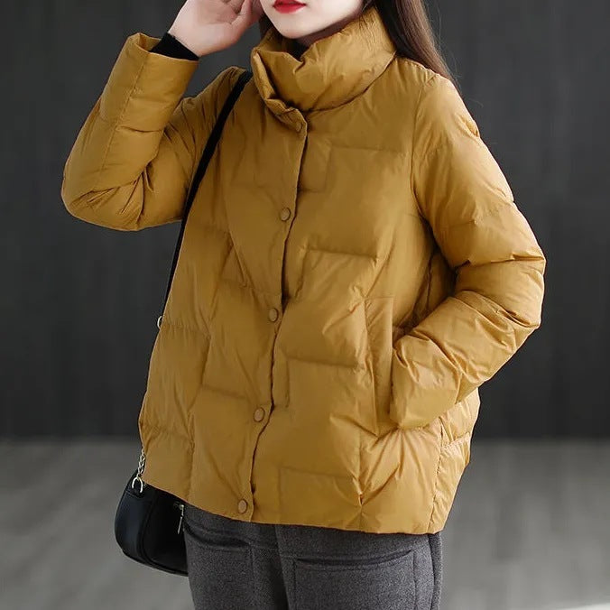 Stand-up Collar Down Padded Jacket Women Loose And Thin Stand-up Collar