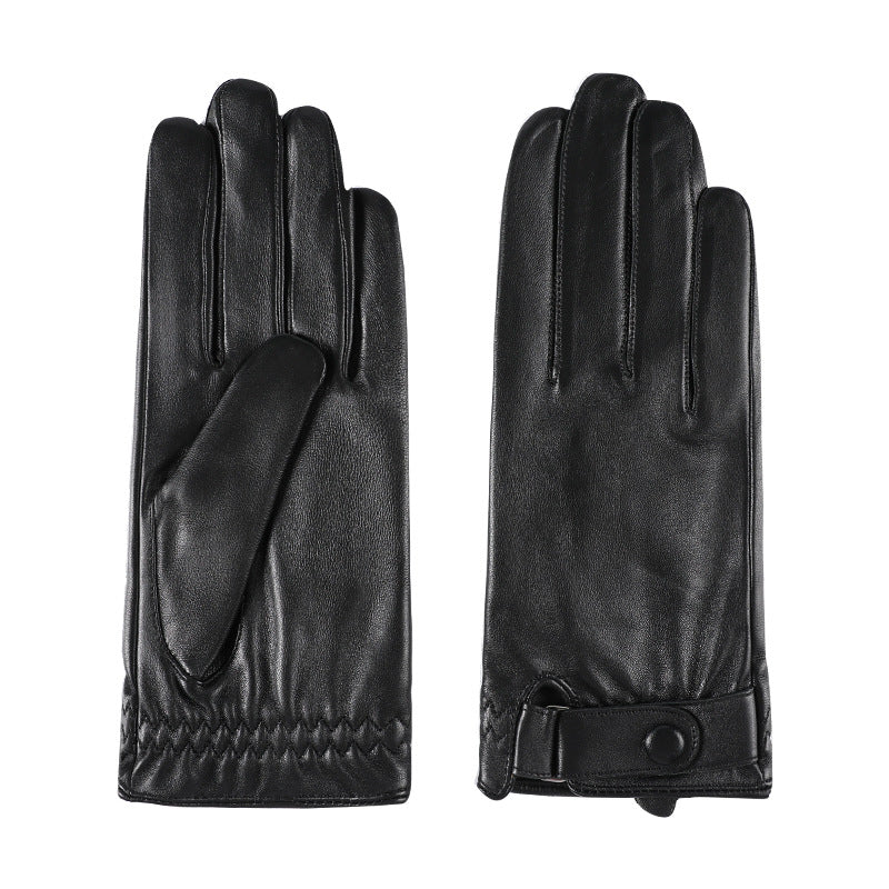 Leather Gloves Men's Winter Warm Sheepskin