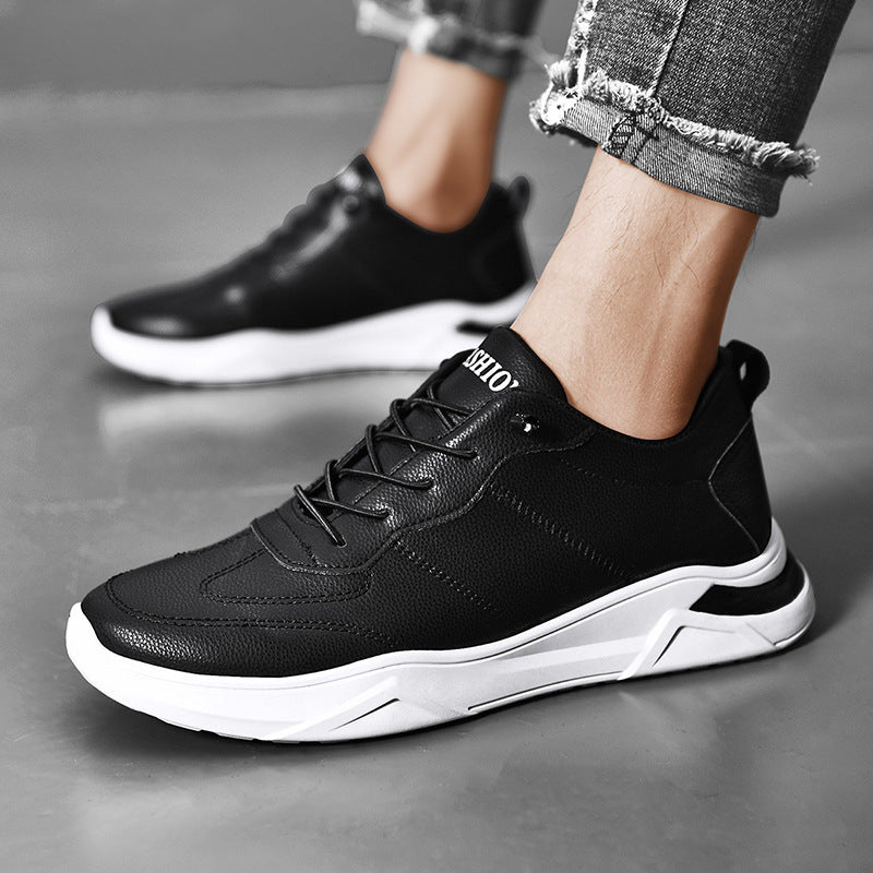 Sneakers Leather Round Toe Fashion Shoes For Men