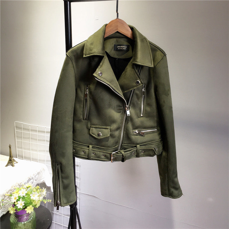 Suede leather jacket for women leather fashionable jacket