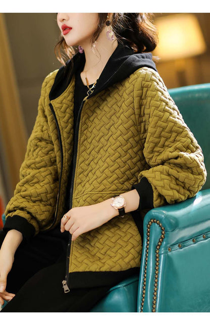 Texture Bubble Zou Hooded Jacket