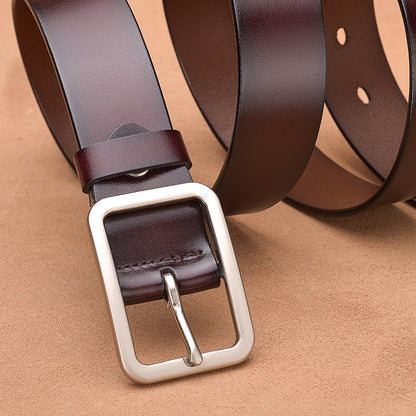 Leather belt buckle belt