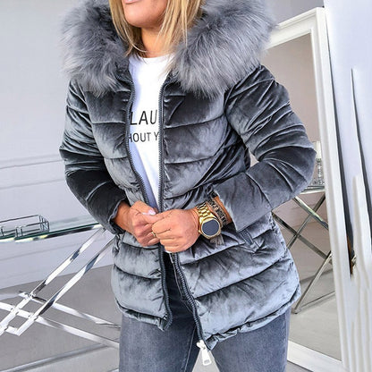 New style solid color hooded jacket women