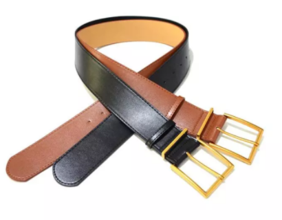 Leather wide belt