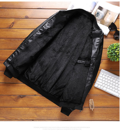 New Leather Coat Men's Spring And Autumn Style Fashion Casual Handsome Top Jacket Men