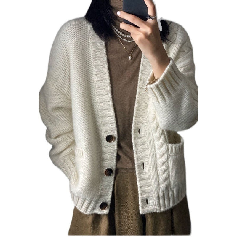 Women's Cashmere Twist Knit Sweater Jacket