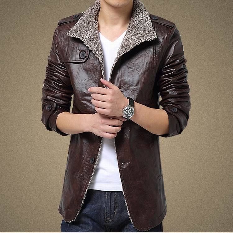 Men's casual leather jacket