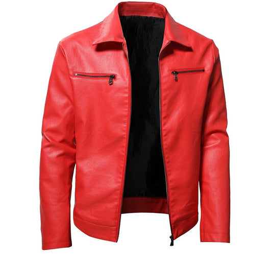 Mens Motorcycle Jacket Spring Autumn Men New Faux Leather Jackets Fashion Casual Biker Jacket