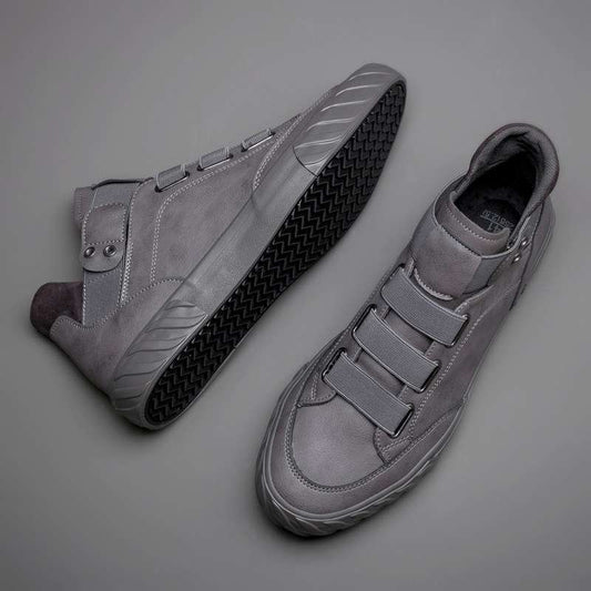 Men's High Top Leather Shoes Men Korean Version