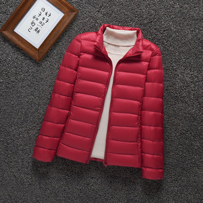 Lightweight Down Jacket Women Stand-up Collar