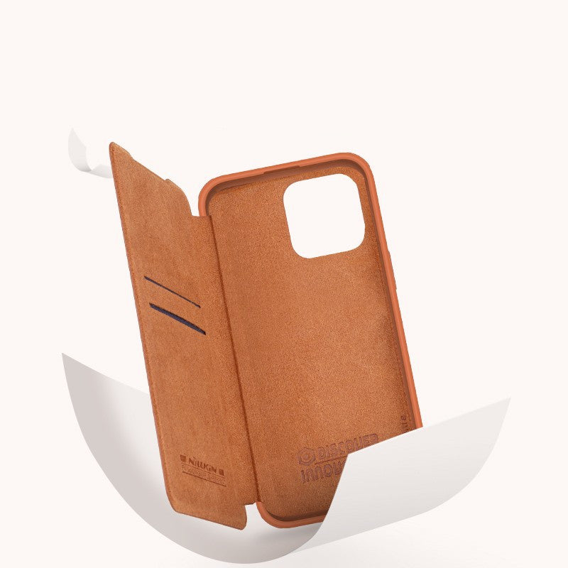 Sliding Window Flap Leather Cover for iPhone