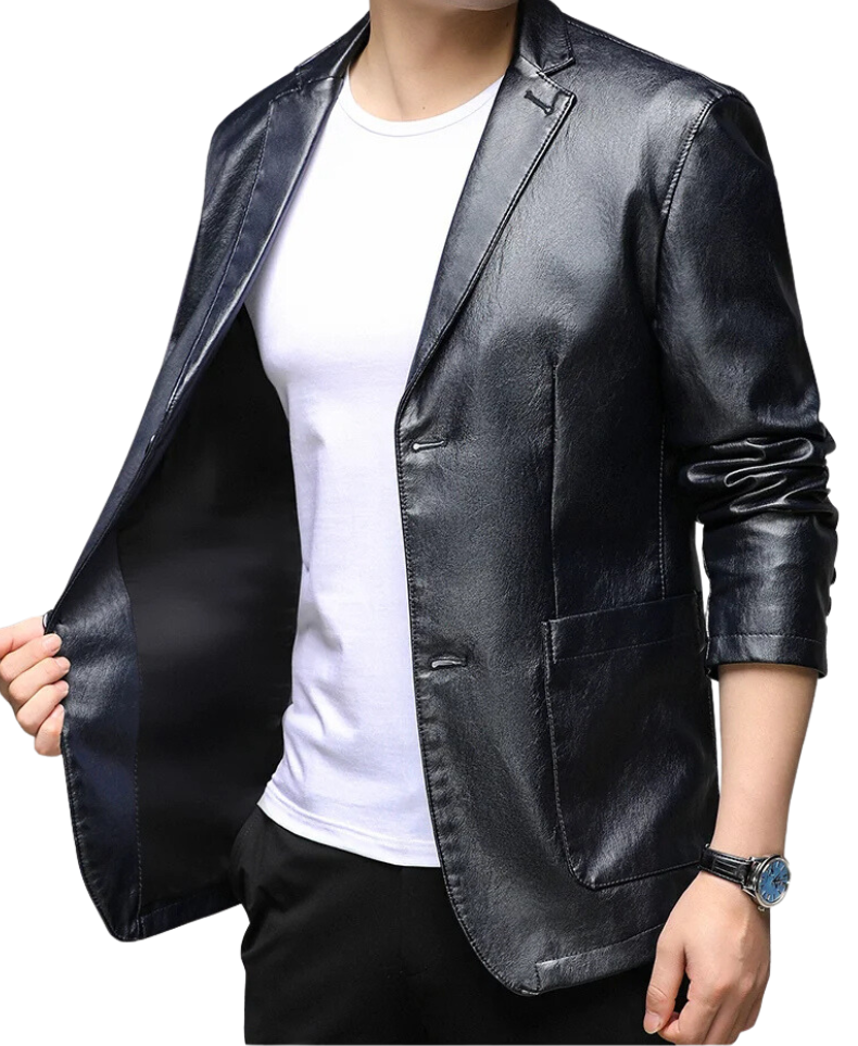 Pure Leather Coat Black