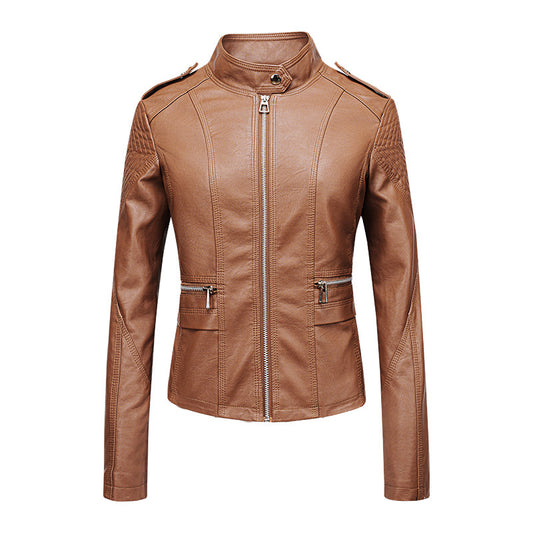 women leather jacket, stylish women leather jacket, brown leather jacekt for women