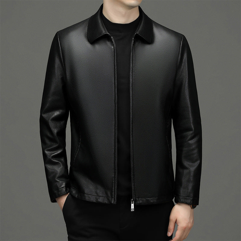 Lapel Ecological Real Leather Clothes Coat Leather Jacket Men Warm Jacket for men